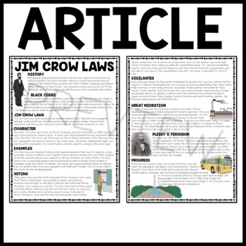 Jim crow laws essay