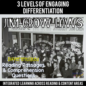 Preview of Jim Crow Laws Reading Passages for SS Integration