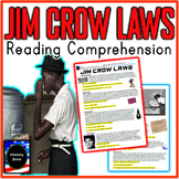 Jim Crow Laws Segregation Black Codes KKK Reading Comprehe