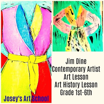 Preview of Jim Dine Art Lesson Bathrobe Pop Art Grade 1st to 4th Grade