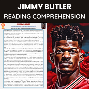 Preview of Jimmy Butler Reading Comprehension Worksheet | Basketball Players