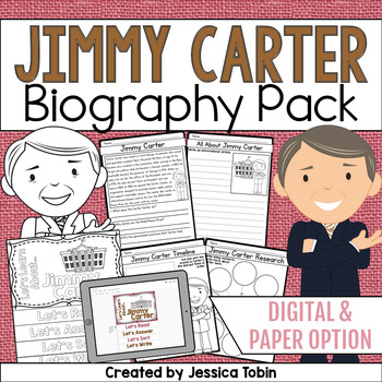 Preview of Jimmy Carter Biography Pack - Digital Biography Activity in Google Slides