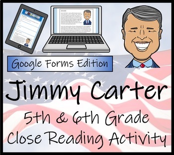 Preview of Jimmy Carter Close Reading Activity Digital & Print | 5th Grade & 6th Grade