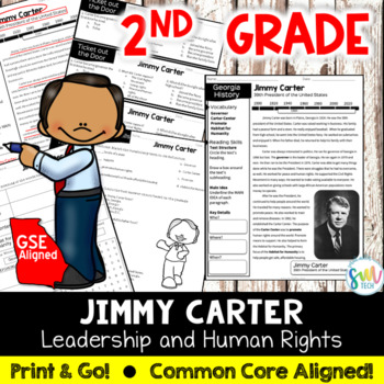 Preview of Jimmy Carter Nonfiction Reading Packet *2nd GRADE* CCSS Aligned (SS2H1f)