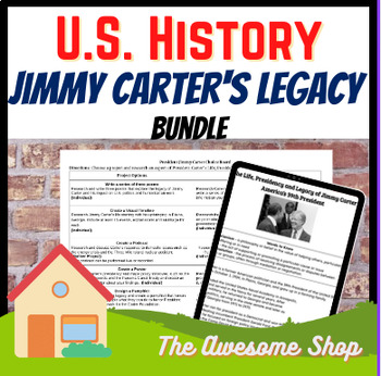 Preview of Jimmy Carter President Legacy Bundle W/ Text, Worksheets & Projects