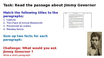 Preview of Jimmy Governor Reading Activity