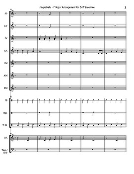 JINGLE BELLS orff Sheet music for Vocals, Glockenspiel, Xylophone,  Woodblock & more instruments (Mixed Ensemble)