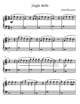 Jingle Bells – Dominio Público Jingle bells Sheet music for Piano (Solo)  Easy