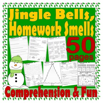 Preview of Jingle Bells Homework Smells Christmas Read Aloud Book Study Companion Reading