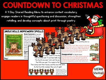 Preview of Countdown to Christmas Menu: Jingle Bells, Homework Smells