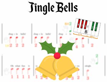 Preview of Jingle Bells - Pre-staff Finger Number Notation on the Black Keys