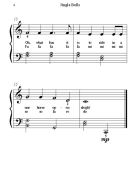 Jingle Bells Alpha Notes 5 finger - Easy Piano - Digital Sheet Music