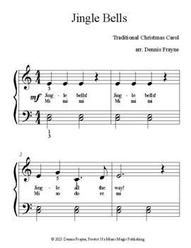 Jingle Bells Christmas Carol Digital Piano Vocal Guitar Sheet Music Key of  F -  Portugal
