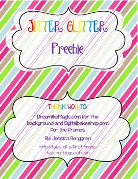 Jitter Glitter Freebie by Tales of a First Grade Teacher Jessica Berggren