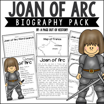 Preview of Joan of Arc Biography Unit Pack Womens History
