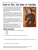 Joan of Arc Reading, Worksheet, and Obituary Assignment