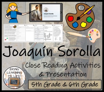 Preview of Joaquín Sorolla Close Reading Comprehension Activity | 5th Grade & 6th Grade