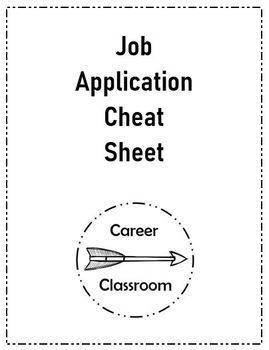 Preview of Job Application Cheat Sheet