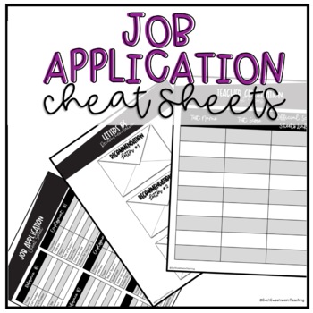 Preview of Job Application Cheat Sheets