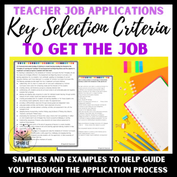 Preview of Job Application Guide Key Selection Criteria | Reflections & Samples to help!