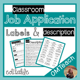Classroom Job Application & Job Board Labels