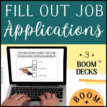 Preview of Job Application Practice | BOOM CARDS Activity | SPED Vocational Job Skills