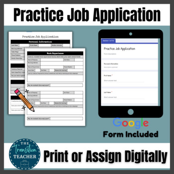 Preview of Job Application Practice | Google Slide and Google Form