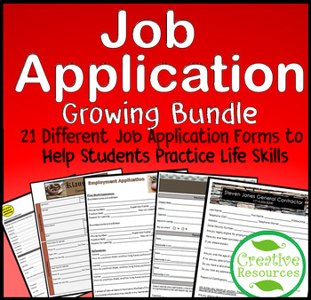 Preview of Job Application Resume Bundle Distance Learning Life Skills for Work Readiness