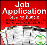 Job Application Resume Bundle Distance Learning Life Skill