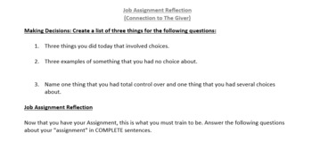 job assignment the giver