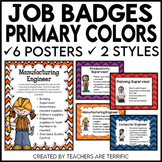 Job Badges for STEM and Science in Primary Colors