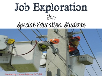 Preview of Job / Career Exploration for Special Education Students (Real Photographs)
