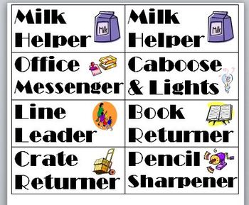 Preview of Job Chart Cards with Clip Art
