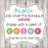 Job Chart & Class Schedule with Bright Bunting and Shiplap