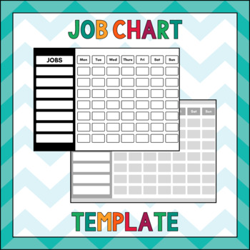 Preview of Job Chart Printable Template - Daily Class Chores - Organizer
