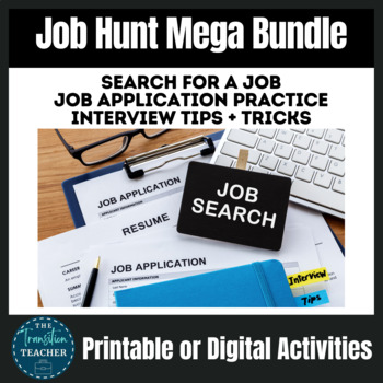 Preview of Job Hunt Bundle | Special Education Job Search Application Mock Interview Skills