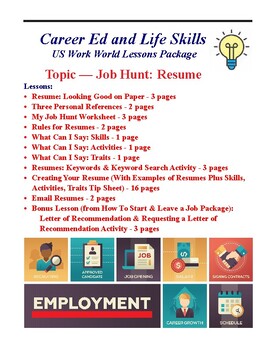 Preview of Job Hunt:  Resume Package