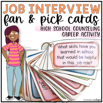 Preview of Job Interview Fan and Pick Cards for High School Career Exploration