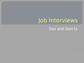 Preview of Job Interview PowerPoint Presentation