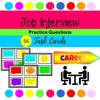 Preview of Job Interview Questions - Job Interview Task Cards Editable