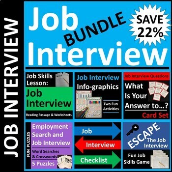 Preview of Job Interview Skills Activities Lesson Bundle SAVE 22%