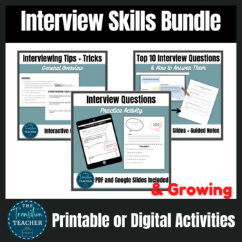 Preview of Job Interview Skills Bundle | Career Readiness Activities 