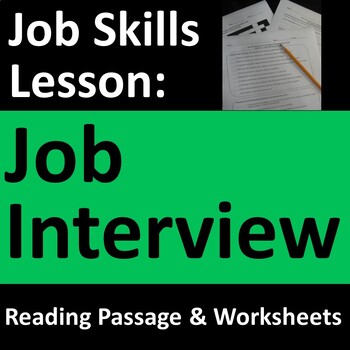 Preview of Job Interview Skills Lesson Activity