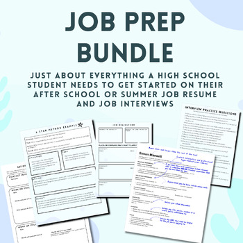 Preview of Job Readiness Bundle: After School / Summer Job Support for Interview and Resume
