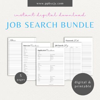 Preview of Job Search Bundle | Employment Search Networking Planner Set