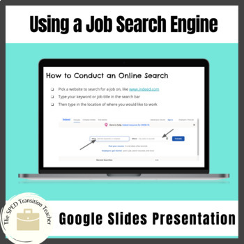 Preview of Job Search | How to Use a Job Search Engine | Presentation and Activity 