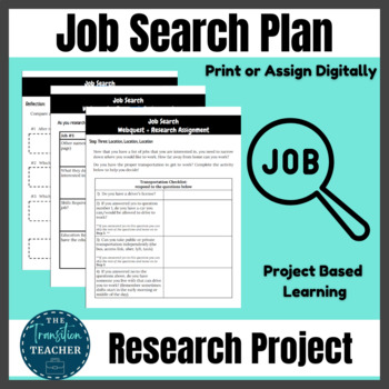 Preview of Job Search Plan | Special Education Vocational Skills | Career Research