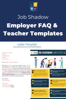Preview of Job Shadow Employer FAQ Infographic & Email Letter Templates