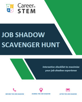 Preview of Job Shadow Scavenger Hunt (editable job shadow worksheets; distance learning)
