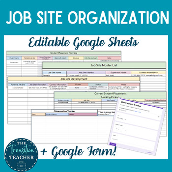 Preview of Job Site Organization Editable Google Sheets